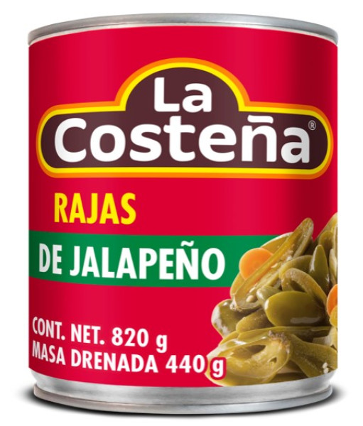 LA COSTEÑA Chile Jalapeño Rajas 820g