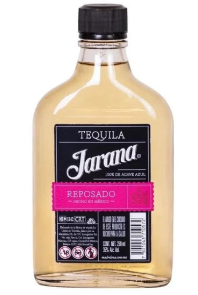 Tequila JARANA Reposado 35% alc. 250mL.