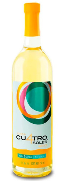 Vino CUATRO SOLES Blanco Afrutado 11% alc. 750mL